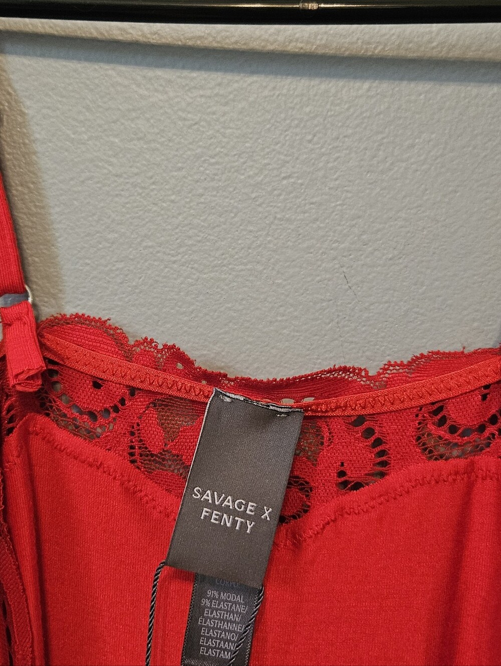 SAVAGE X FENTY Swirly Girl Sleep Chemise Red Nightgown Drsss New Small S NWT - Picture 3 of 4
